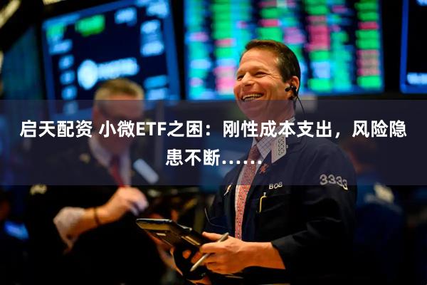 启天配资 小微ETF之困：刚性成本支出，风险隐患不断……