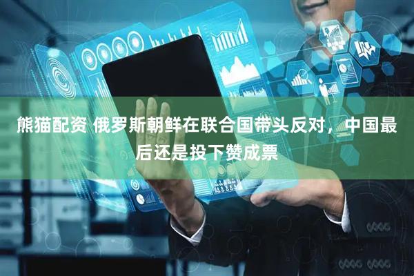 熊猫配资 俄罗斯朝鲜在联合国带头反对，中国最后还是投下赞成票