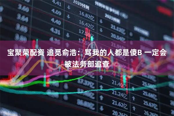 宝聚荣配资 追觅俞浩：骂我的人都是傻B 一定会被法务部追查