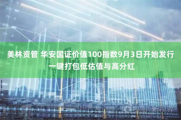 美林资管 华安国证价值100指数9月3日开始发行 一键打包低估值与高分红